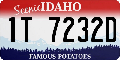 ID license plate 1T7232D