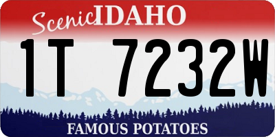 ID license plate 1T7232W