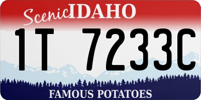 ID license plate 1T7233C