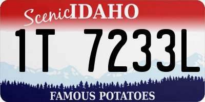 ID license plate 1T7233L