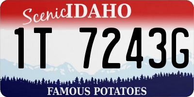 ID license plate 1T7243G