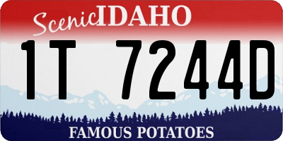 ID license plate 1T7244D