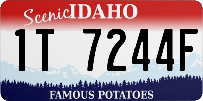 ID license plate 1T7244F