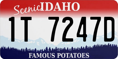 ID license plate 1T7247D