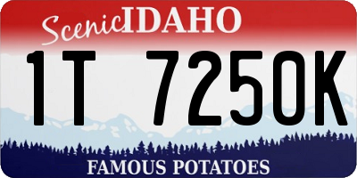 ID license plate 1T7250K