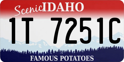 ID license plate 1T7251C
