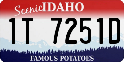 ID license plate 1T7251D