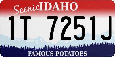 ID license plate 1T7251J