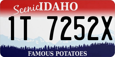 ID license plate 1T7252X