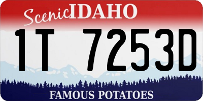 ID license plate 1T7253D
