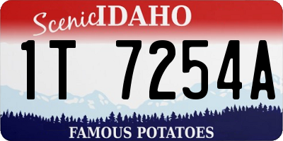ID license plate 1T7254A