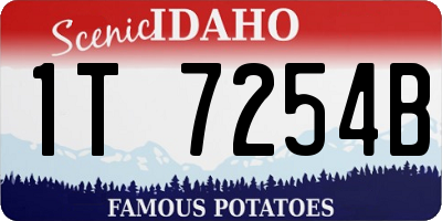 ID license plate 1T7254B