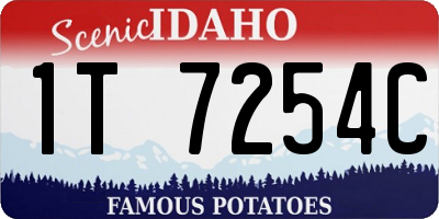 ID license plate 1T7254C