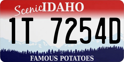 ID license plate 1T7254D