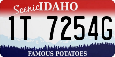 ID license plate 1T7254G
