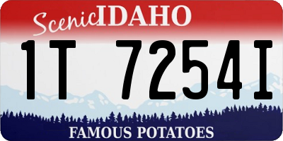 ID license plate 1T7254I
