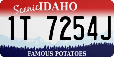 ID license plate 1T7254J