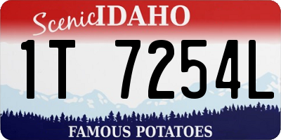 ID license plate 1T7254L