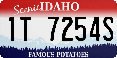 ID license plate 1T7254S