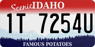 ID license plate 1T7254U