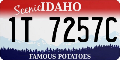 ID license plate 1T7257C