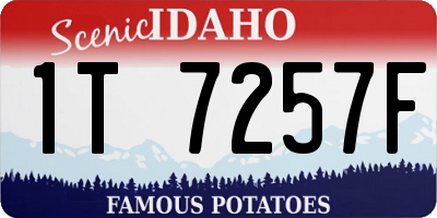 ID license plate 1T7257F