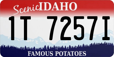 ID license plate 1T7257I