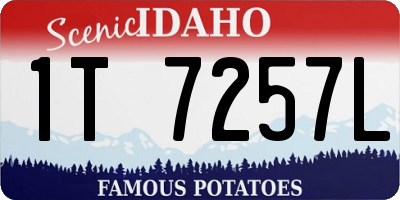 ID license plate 1T7257L