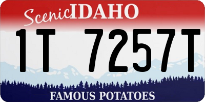 ID license plate 1T7257T