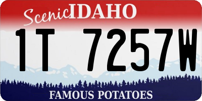 ID license plate 1T7257W