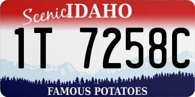 ID license plate 1T7258C