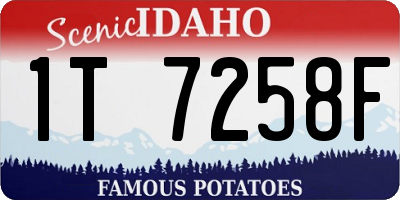 ID license plate 1T7258F