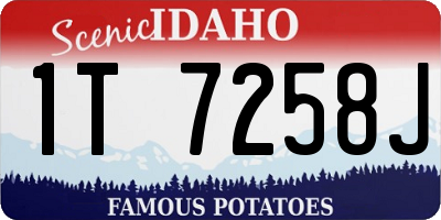 ID license plate 1T7258J