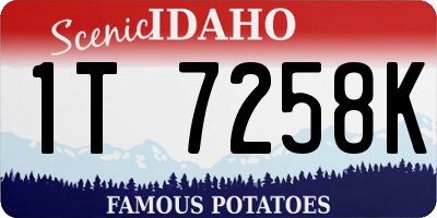 ID license plate 1T7258K