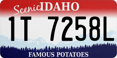 ID license plate 1T7258L