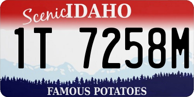 ID license plate 1T7258M