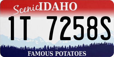 ID license plate 1T7258S