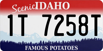 ID license plate 1T7258T