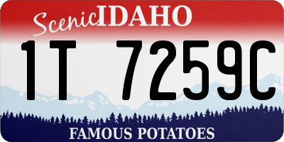 ID license plate 1T7259C