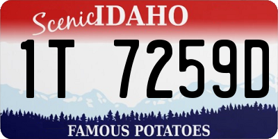 ID license plate 1T7259D