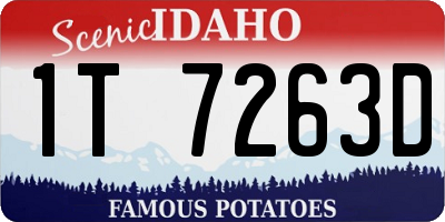 ID license plate 1T7263D
