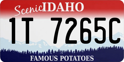 ID license plate 1T7265C