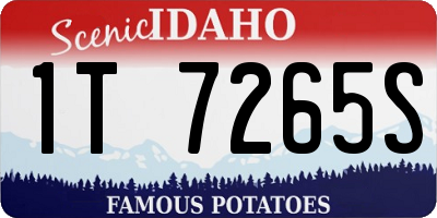 ID license plate 1T7265S