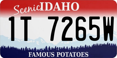 ID license plate 1T7265W