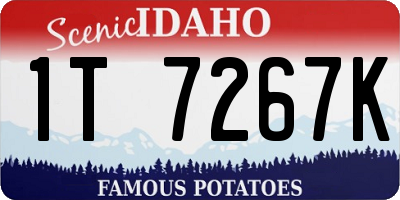 ID license plate 1T7267K