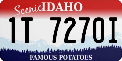 ID license plate 1T7270I