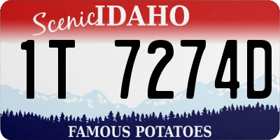 ID license plate 1T7274D