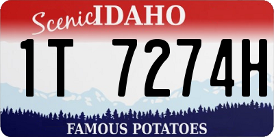 ID license plate 1T7274H