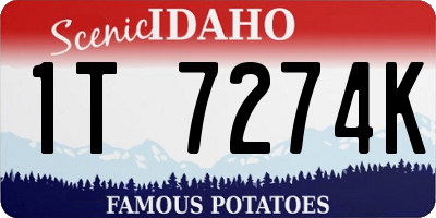 ID license plate 1T7274K