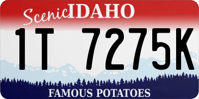 ID license plate 1T7275K